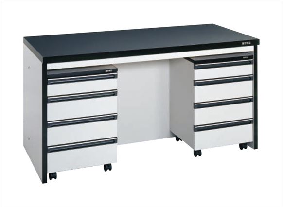 【ポイント10倍】【直送品】 サカエ サイド実験台(キャビネットワゴン2台付) ST-15HAA (101250) 【大型】|道具屋さん店