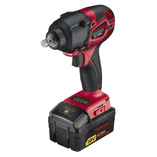 【ポイント5倍】信濃機販 コードレス・インパクトレンチ 12.7mm SI-170W (電池パック2個セット)