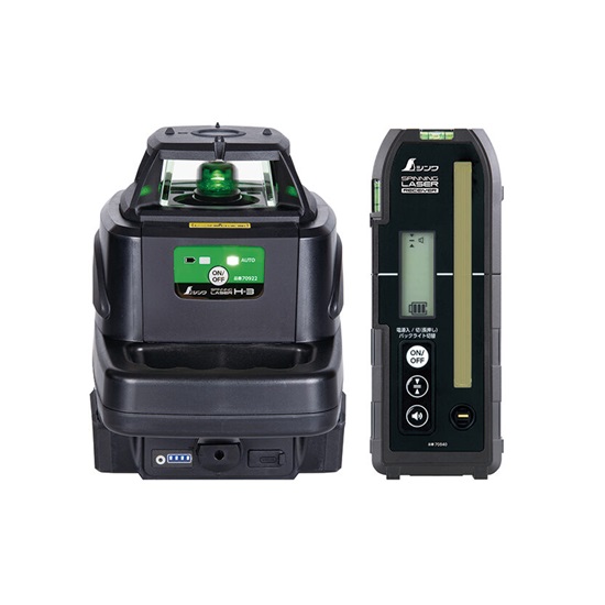 【直送品】 シンワ測定 スピニングレーザー H-3 緑であること 受光器付 70807