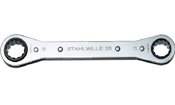 【ポイント10倍】STAHLWILLE(スタビレー) 板ラチェットメガネ 25-17X19 (41131719)