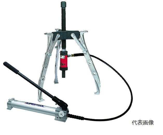 【尖んがり5倍】【直送品】 スーパーツール 3本爪油圧ギヤプーラーセット GTP12