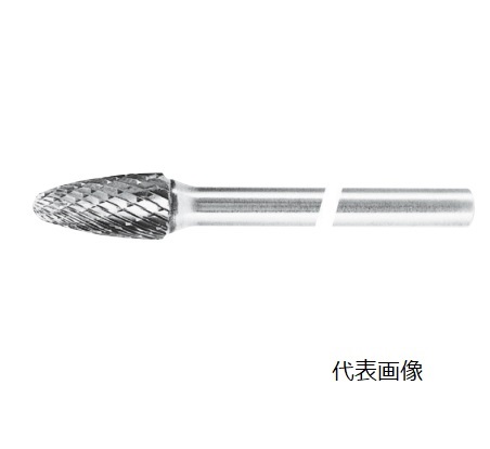 【尖んがり5倍】【直送品】 スーパーツール 超硬バーロングシャンク径6粍(弾丸型)シングルとり捨てる(刃径12.7) SB3C05SL