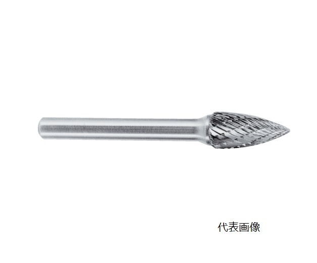 【直送品】 スーパーツール 超硬バーシャンク径6ミリ(ポイント型)シングルカット(刃径：8.0) SB4C02S
