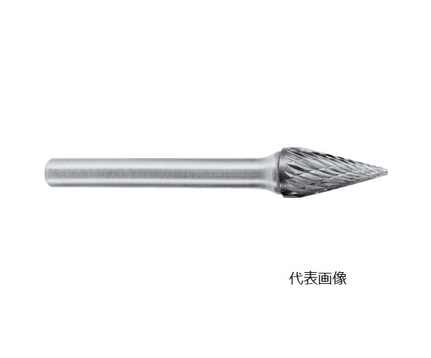 【直送品】 スーパーツール 超硬バーシャンク径6ミリ(円錐型)シングルカット(刃径：9.5) SB5C04S