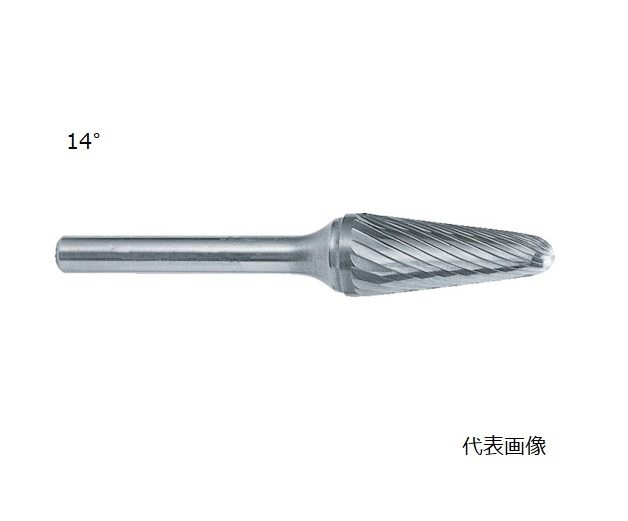 【尖んがり10倍】【直送品】 スーパーツール 超硬バーシャンク径6粍(テーパー型)シングルとり捨てる(刃径：9.5) SB7C03S