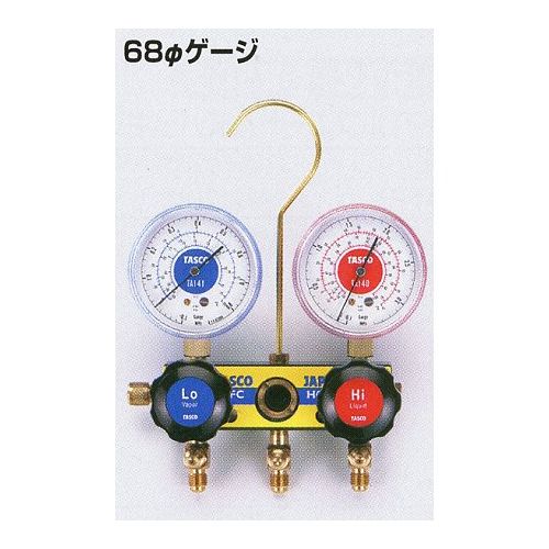【ポイント10倍】イチネンTASCO R22、R12、R502サイトグラス付ゲージマニホールド TA120TH 10,359円