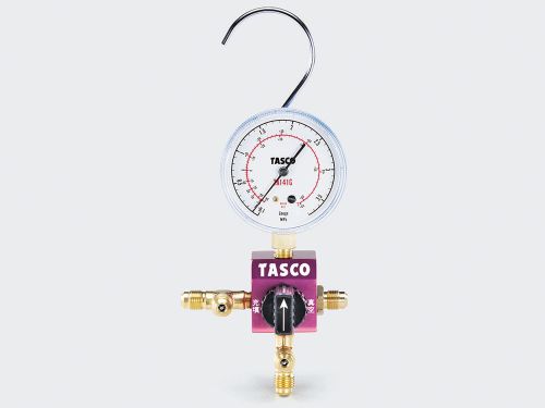 【尖んがり5倍】イチネンTASCO R410A R32どんぶり鉢弁膜式シングルマニホールド TA123C