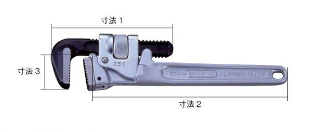 【尖んがり10倍】イチネンTASCO アルミパイプレンチ TA751RB-900