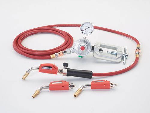【尖んがり10倍】【直送品】 イチネンTASCO 先っちょ60°ワンタッチ罷めさせる式アセチレンバーナーキット3.6m導管・手当てフルセット TA371FA-S