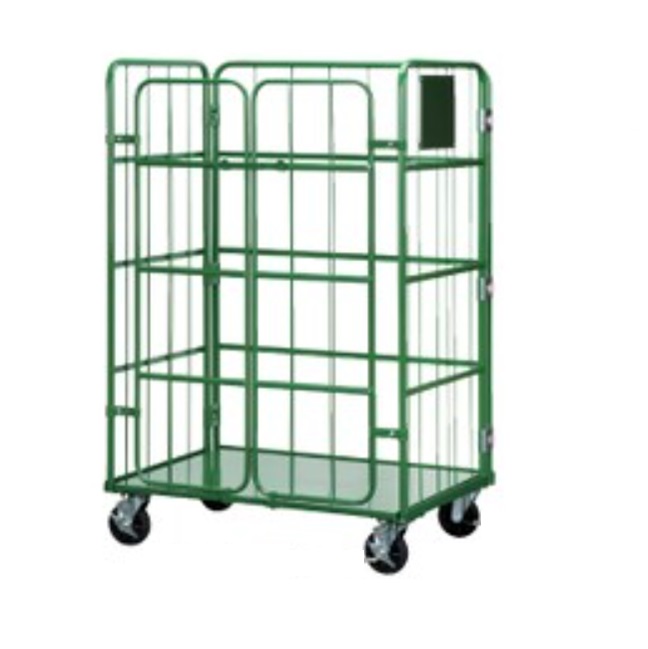 【ポイント10倍】【直送品】 テラモト ロールボックスパレット(折りたたみカゴ車) KB-5C OT-561-315-0 観音扉仕様 【特大・送料別】