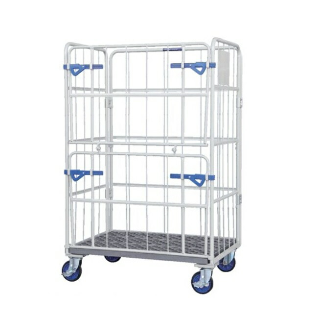 【直送品】 テラモト カーゴプレスタ(折りたたみカゴ車) WKP-1180WG OT-561-320-0 ダブルゲート仕様 【特大・送料別】
