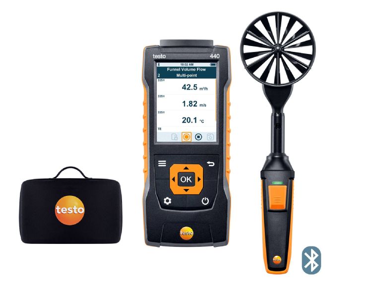 テストー (testo) マルチ周囲の状況位置づける器 testo440 φ100粍ベーン式プローブセット (0563 4403) (Bluetooth相応う)