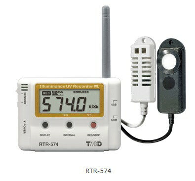 T\u0026D ワイヤレスデータロガー RTR-574 (照度・紫外線・温度・湿度)