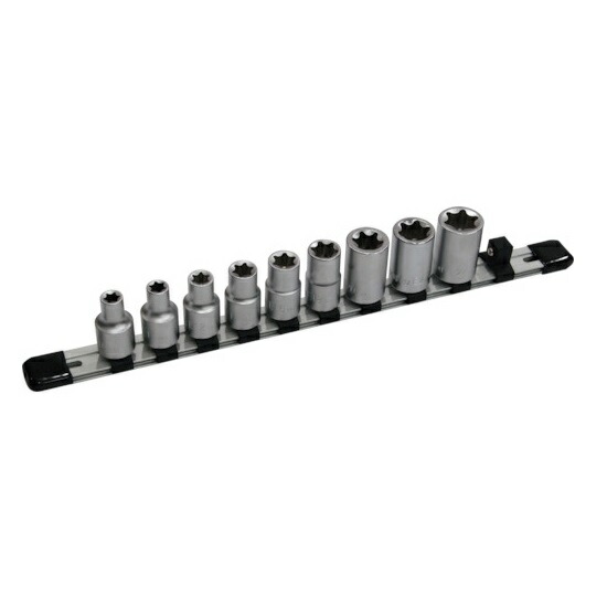 TONE (トネ) E型トルクスソケットセット(ホルダー付) HTXE409 〈差込角 12.7mm(1/2”)〉