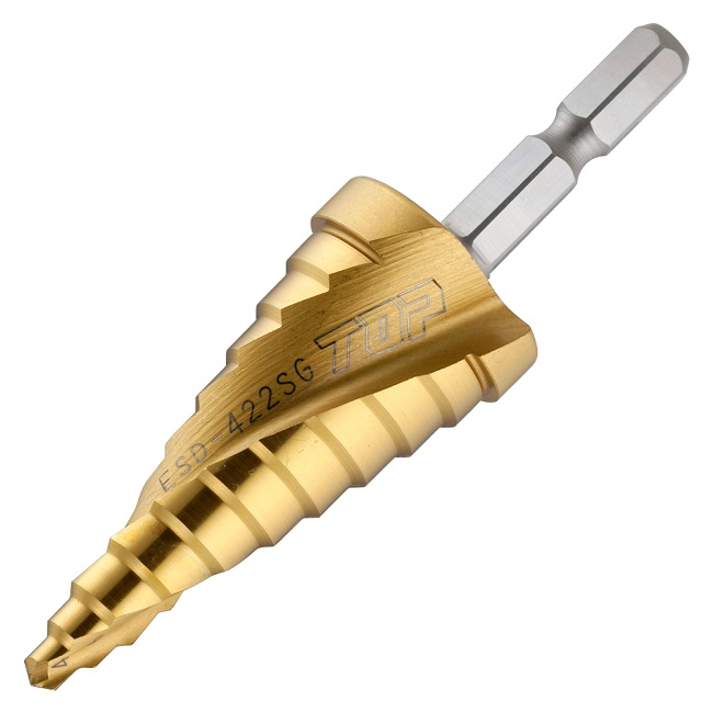 【ポイント10倍】トップ工業 (TOP) 六角シャンク スパイラルステップドリル (チタンコーティング) ESD-422SG