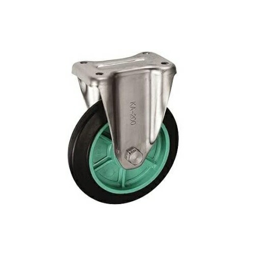 【ポイント10倍】【直送品】 岐阜産研工業 (ウカイ) φ200ステンレス製固定キャスター PNAKA-200 ゴム 【送料別】