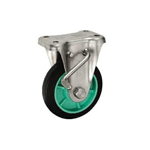 【ポイント5倍】【直送品】 岐阜産研工業 (ウカイ) φ150ステンレス製ストッパー付固定キャスター PNAKABZ-150 ゴム 【送料別】