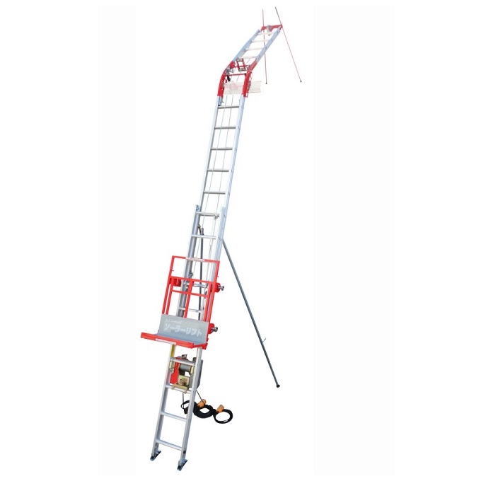 【直送品】 ユニ基準打数 ソーラー昇降機 ロング軌跡 標準尺度書き割り UP100NL-C-3F (100-00-068) C書き割り 3階用 《積み降ろす機》 【大型】