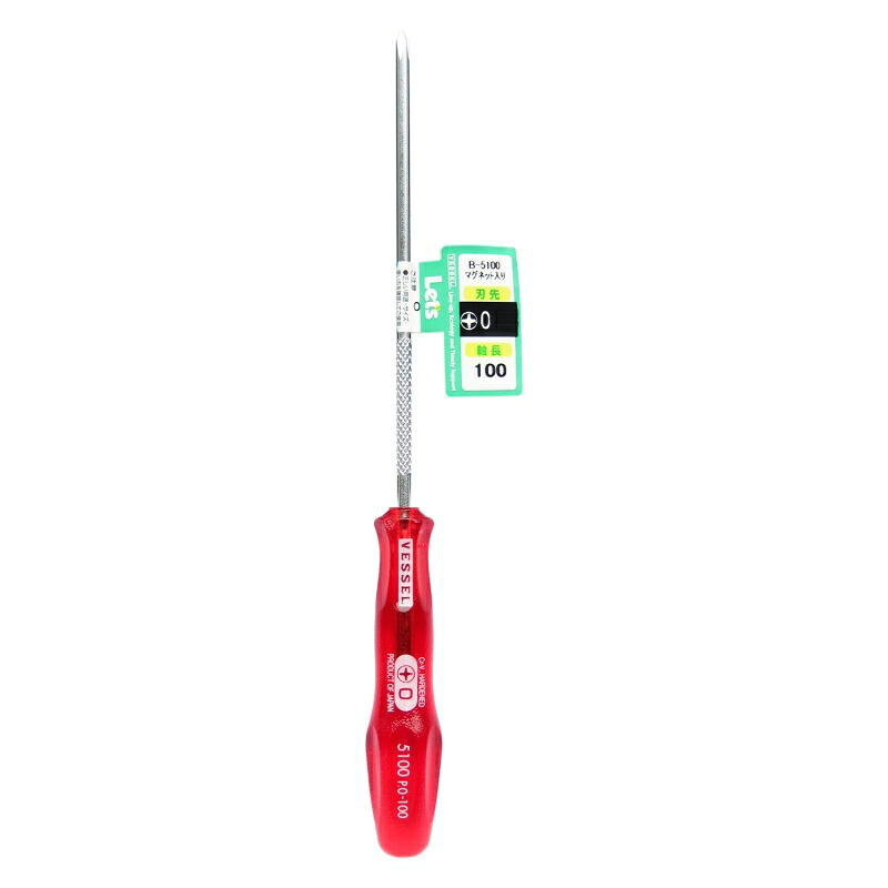 【ポイント5倍】ベッセル パワーグリップ精密細軸ドライバー B-5100(+0×100) (267553) 【60本】|道具屋さん店