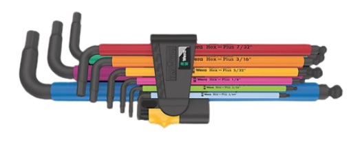 WERA 950/9 ヘックスプラス マルチカラー 六角レンチセット 022640