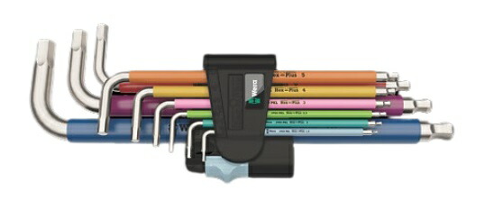 WERA 3950/9 マルチカラー ステンレスL型レンチセット 022669