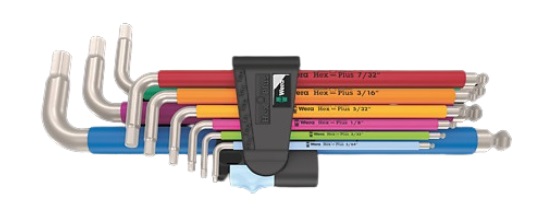 【ポイント10倍】WERA 3950/9 ヘックスプラスマルチカラー 六角レンチセット 022860