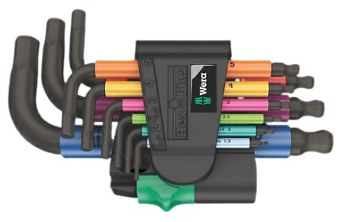 WERA 950/9 ヘックスプラス マルチカラー 2 六角レンチセット 133164