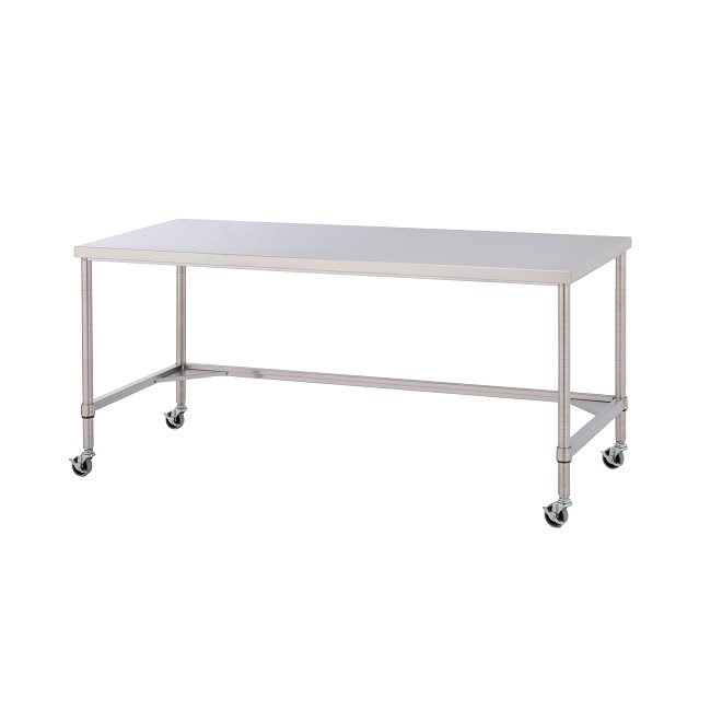 【ポイント5倍】【直送品】 山金工業 ステンレスワークテーブル 移動式 H827mm  WTNC-7545-U75-H827 SUS304 コの字タイプ 【大型】
