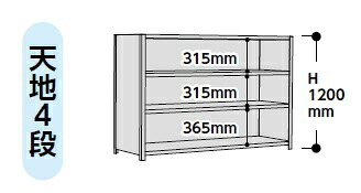 【ポイント5倍】【直送品】 山金工業 ラック 1.2S4430P-4W 【大型】