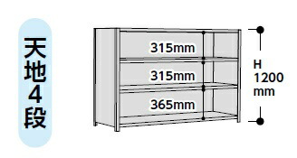 【ポイント5倍】【直送品】 山金工業 ラック 1.2S4645P-4W 【大型】