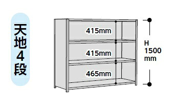 【直送品】 山金工業 ラック 1.2S5460P-4W 【大型】