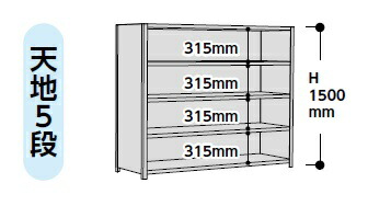 【直送品】 山金工業 ラック 1.2S5660P-5W 【大型】