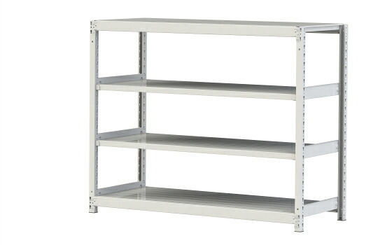【ポイント10倍】【直送品】 山金工業 ボルトレス軽中量ラック 200kg/段 単体 2S4560-4W 【大型】｜道具屋さん店