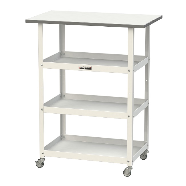 【ポイント5倍】【直送品】 山金工業 天板付き150ワゴン 棚板3枚仕様 HTCH-7545T3W