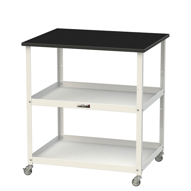【ポイント5倍】【直送品】 山金工業 天板付きラボワゴン 棚板2枚仕様 LKTCM-7560BKW