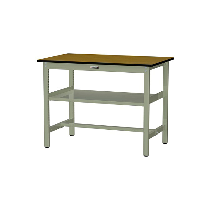 【ポイント5倍】【直送品】 山金工業 ワークテーブル 固定式 中間棚付 SWPH-1275S2-MG 【大型】