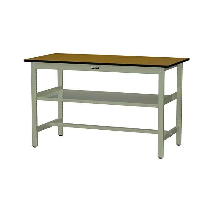 【直送品】 山金工業 ワークテーブル 固定式 中間棚付 SWPH-1575S2-MG 【大型】|道具屋さん店