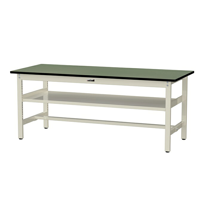 【直送品】 山金工業 ワークテーブル 固定式 中間棚付 SWR-1875S2-GI 【大型】