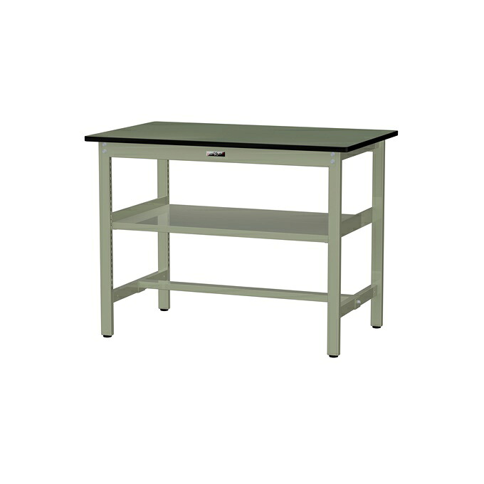 【ポイント10倍】【直送品】 山金工業 ワークテーブル 固定式 中間棚付 SWRH-1275S2-GG 【大型】
