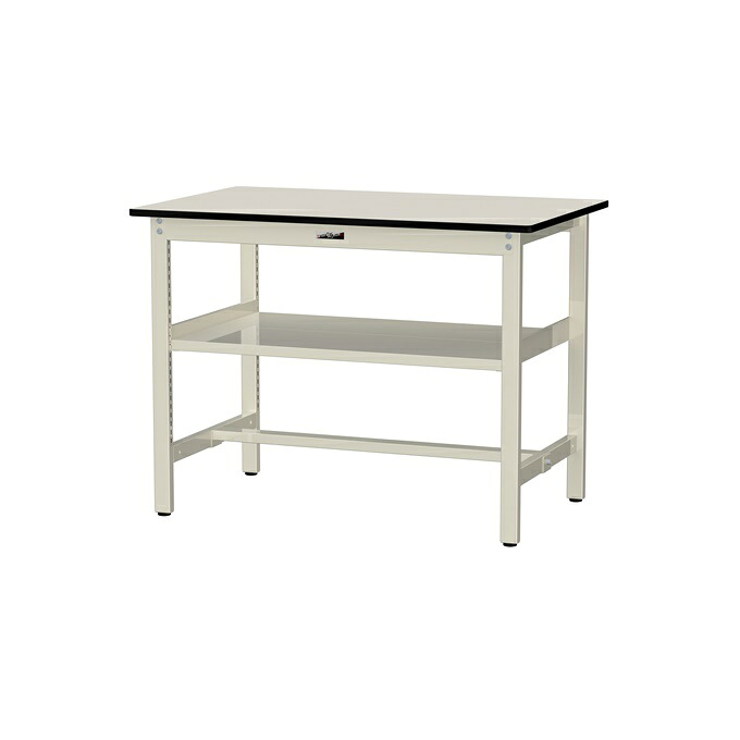 【ポイント10倍】【直送品】 山金工業 ワークテーブル 固定式 中間棚付 SWRH-1275S2-II 【大型】