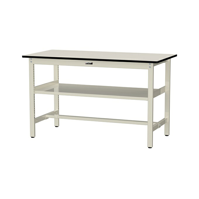 【直送品】 山金工業 ワークテーブル 固定式 中間棚付 SWRH-1575S2-II 【大型】