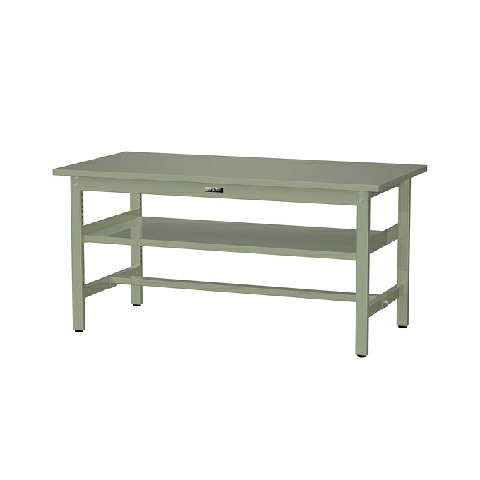 【ポイント10倍】【直送品】 山金工業 ワークテーブル 固定式 中間棚付 SWS-1575S2-GG 【大型】|道具屋さん店