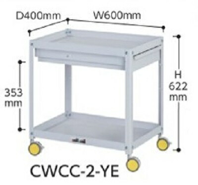 【直送品】 山金工業 色彩ワゴン CWCC-2-YE (レモンイエロー) 【大型】｜道具屋さん店