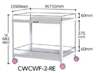 【直送品】 山金工業 色彩ワゴン CWCWF-2-RE (チェリーピンク) 【大型】|道具屋さん店