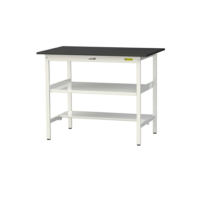 【直送品】 山金工業 実験台 耐薬品ケミテクト天板 中間棚板付 H950 SLKH-1275TF-BKW 【大型】