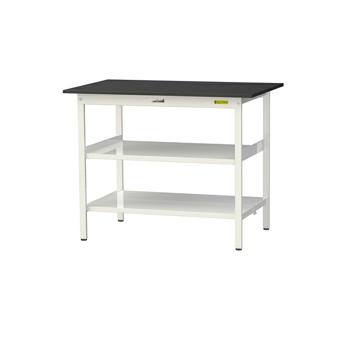 【直送品】 山金工業 実験台 耐薬品ケミテクト天板 中間棚板付 H950 SLKH-1275TTF-BKW 【大型】 40,040円