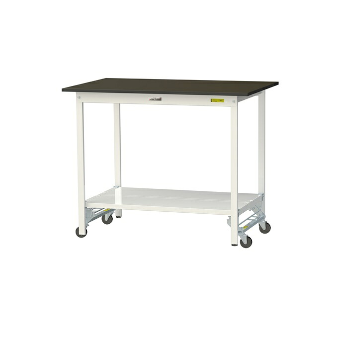 【ポイント10倍】【直送品】 山金工業 実験台 指紋レスメラミン天板　ワンタッチ移動タイプ SLMUH-1275TT-BRW 【大型】｜道具屋さん店