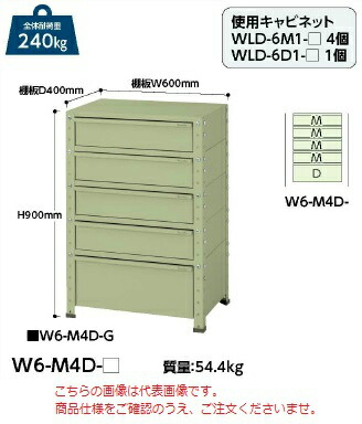 【ポイント10倍】【直送品】 山金工業 ワゴン W6-M4D-IV 【大型】