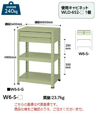 【直送品】 山金工業 ワゴン W6-S-IV 【大型】｜道具屋さん店 29,467円
