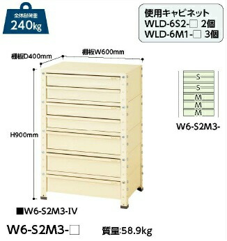 【直送品】 山金工業 ワゴン W6-S2M3-IV 【大型】｜道具屋さん店